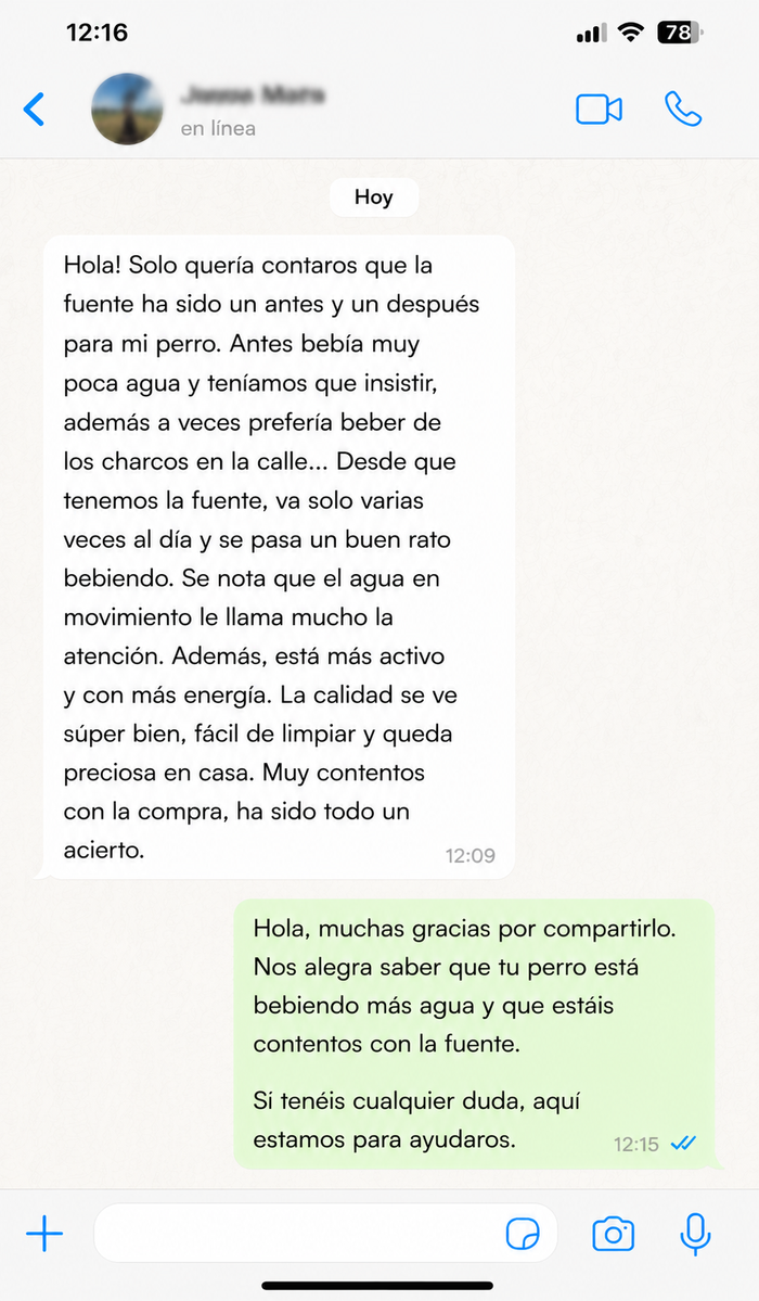 Mensaje de cliente PetBloom
