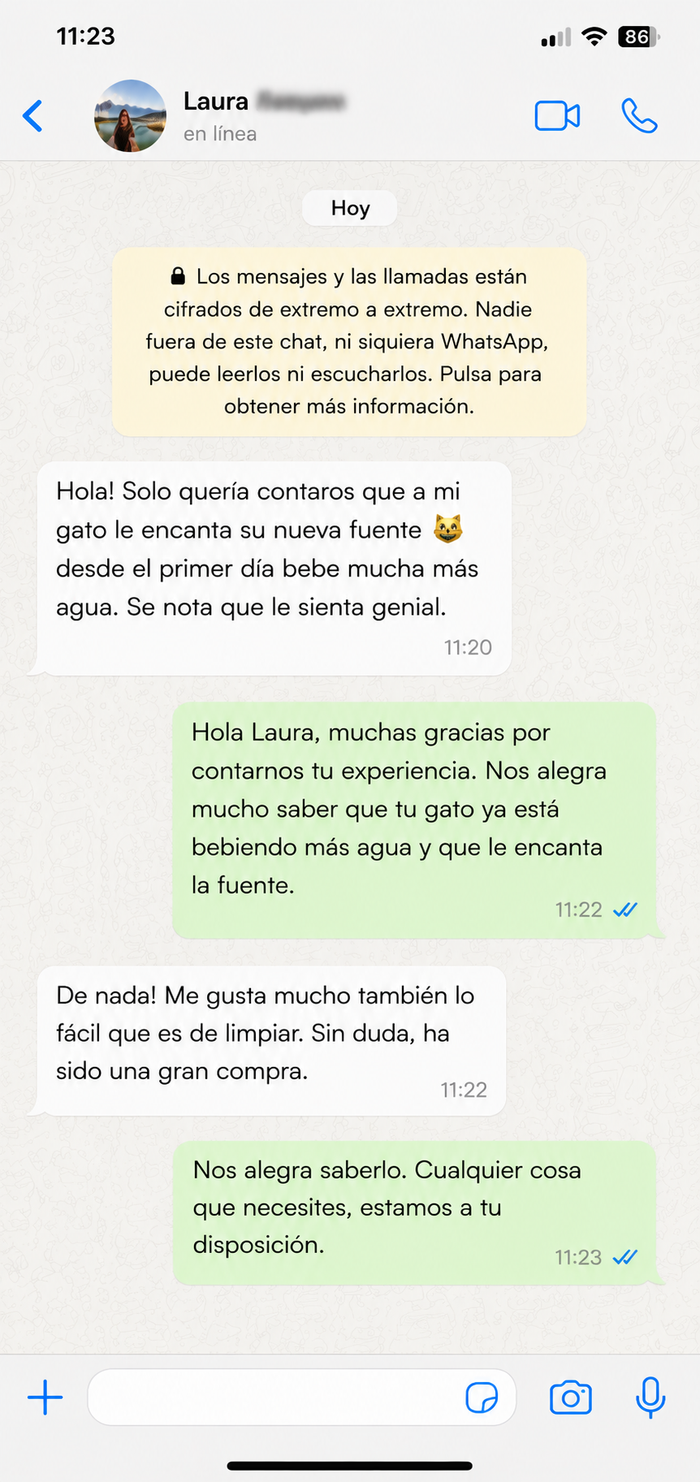 Mensaje de cliente PetBloom