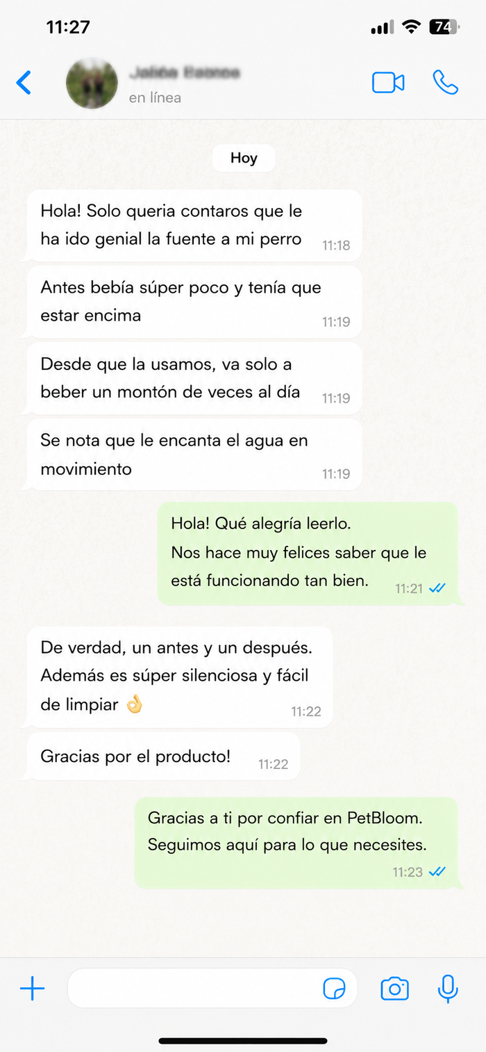 Mensaje de cliente PetBloom